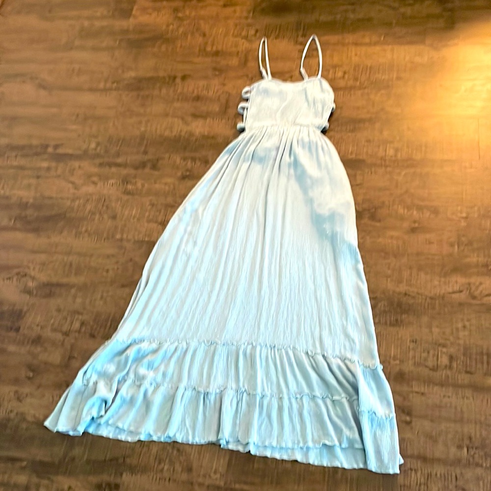 Medium Light Blue Maxi Dress with side cutouts